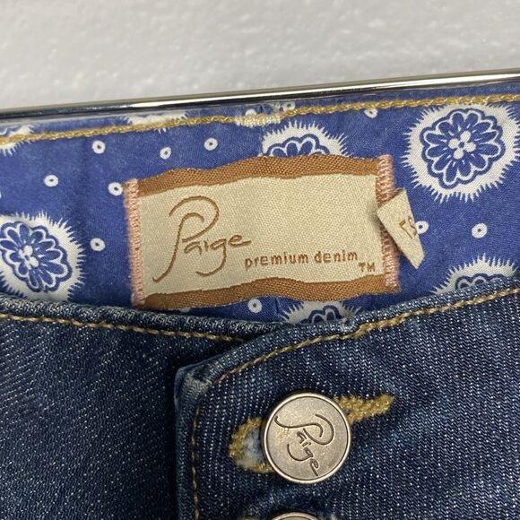 Paige Hidden Hills Dark Wash Stretch Bootcut Jeans Size 27 - Picture 6 of 10